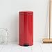 Brabantia New Icon Step Trash Can (8 Gal / Passion Red) Soft Closing Kitchen Garbage/Recycling Can with Removable Bucket