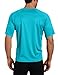 Kanu Surf Men's Standard Short Sleeve UPF 50 Swim Rash Guard Sun Shirt (Regular & Extended Sizes), Aqua, Large