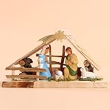 Small Wooden Creche, 8 inches Long