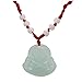 SODIAL(R) Red String Green Faux Jade Buddha Pendant Jewelry Necklace