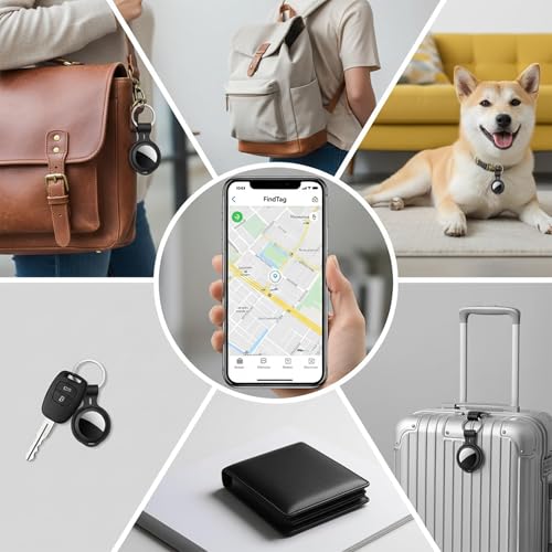 4 Pack Smart Tracker Tags Item Finder [Apple MFi Certified] Works with Apple Find My (iOS Only) Air Bluetooth Tag with Waterproof Replaceable Battery Worldwide Tracking for Key Wallet Bag Luggage Pets