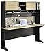 Ameriwood Home Pursuit Credenza and Hutch Bundle, Natural/Grau