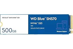 Western Digital 500GB WD Blue SN570 NVMe Internal Solid State Drive SSD - Gen3 x4 PCIe 8Gb/s, M.2 2280, Up to 3,500 MB/s - WDS500G3B0C