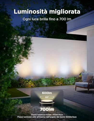 Govee Outdoor Spotlights 2, RGBWIC Outdoor Lights, Dimmable 700lm, Pack of 2 | IP67 Garden Light with 69 Scene and 16 Mon Colours, LED Lights with Different Installation Ways, Works with Alexa