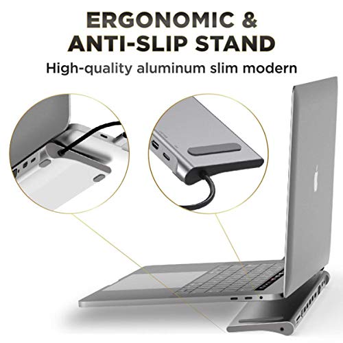 USB-C Hub 12-in-1 with 100W PD, 4K HDMI and MiniDP, VGA, Up to 512GB SD/TF Card Reader, RJ45 Ethernet, 4X High-Speed 3.0 USB Ports, 3.5mm Audio for MacBook Pro, iPad, Samsung, Laptop Docking