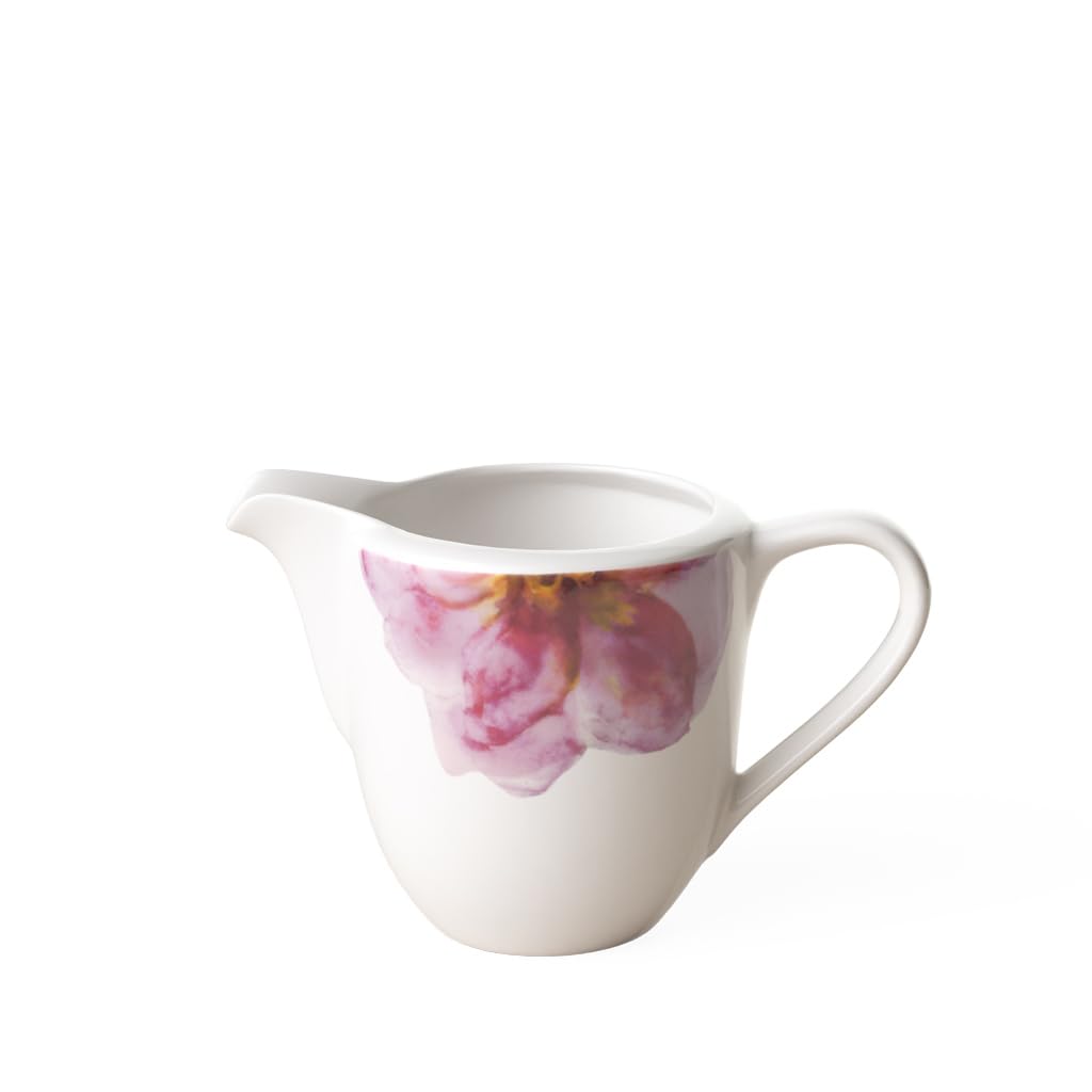 like. by Villeroy & Boch Rose Garden Milk jug, 280 ml, Premium Porcelain, White/Pink
