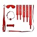 GLUSa 7Pcs Red BSDM R’estraints Kit Plush Bondage for Bed and Under Bed Sex Play,Soft Hāndcuff Mouth and Whip Jeans Sunglassthumb 1