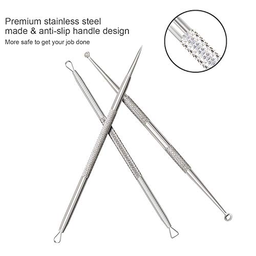 HotLife Professional Blackhead Remover Pimple Comedone Extractor Tools Set of 5, Best Splinter Acne Removal Kit and Skin Tools for Skin Blemishes, Whitehead, Pimples, Cysts and Zit Popper - Thumbnail 7