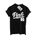 ZAWAPEMIA Womens Casual Tshirt Pink 86 Printed Cuffed Short Sleeve Tees Tops S