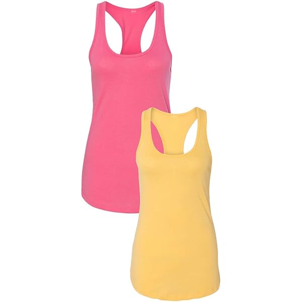 Next Level Apparel Women's Ideal Racerback Tank Top - Banana Lilac Color, X-Large, 60% Cotton 40% Polyester