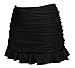 COCOSHIP Black Lady's Solid Skirted Bikini Bottom Ruched Shirred Skirt Swimdress with Panty 12(FBA)