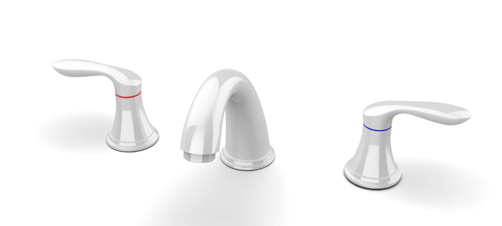 Bathroom Sink Faucet, Faucet for Bathroom Sink, Widespread White Bathroom Faucet 3 Hole with Stainless Steel Pop Up Drain and cUPC Lead-Free Hose - (White) Image Bathroom Sink Faucet, Faucet for Bathroom Sink, Widespread White Bathroom Faucet 3 Hole with Stainless Steel Pop Up Drain and cUPC Lead-Free Hose - (White) Image