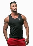 Jed North Mens Bodybuilding Compression Tank Top Slim Fitted Workout Base Layer Shirt, Large, Black,Black,Large