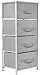 Sorbus Nightstand with 4 Drawers - Bedside Furniture & Night Stand End Table Dresser with Steel Frame, Wood Top, Easy Pull Fabric Bins for Home, Bedroom Accessories, Office & Dorm