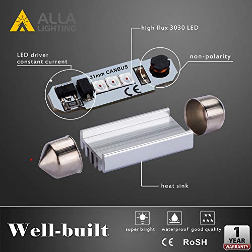 image for Alla Lighting DE3022 DE3175 LED Bulb Xtremely Super Bright 31mm CAN-BU