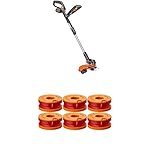 WORX 32-Volt GT2.0 String Trimmer/Edger/Mini-Mower with Tilting Head and Single Line Feed WITH WORX WA0010 Replacement 10-Foot Grass Trimmer/Edger Spool Line, 6-Pack - See Product Description for Compatible Models