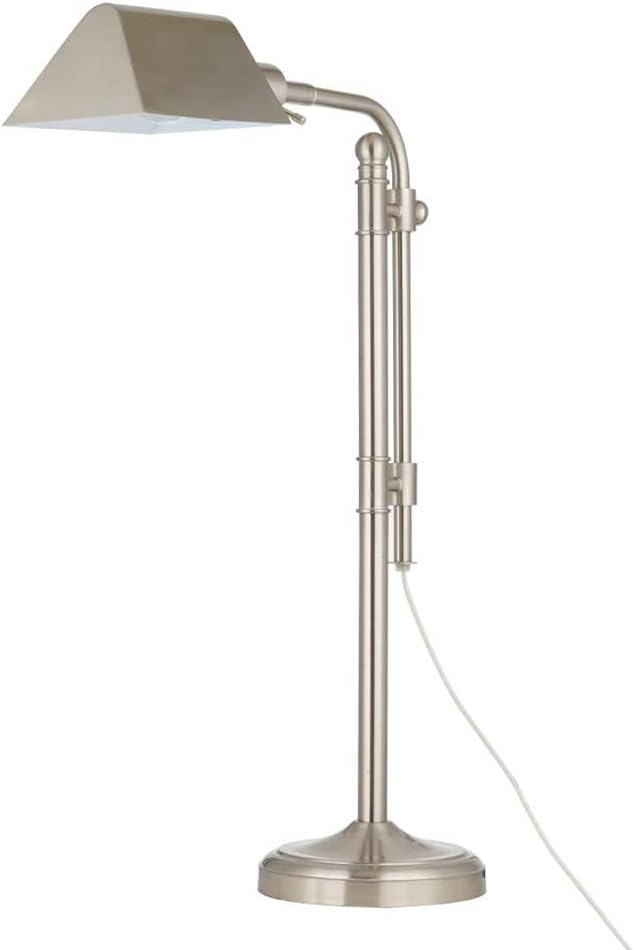 Amazon Brand – Ravenna Home Metal Adjustable Pharmacy Table Desk Lamp With LED Light Bulb - 29.75 Inches, Brushed Nickel