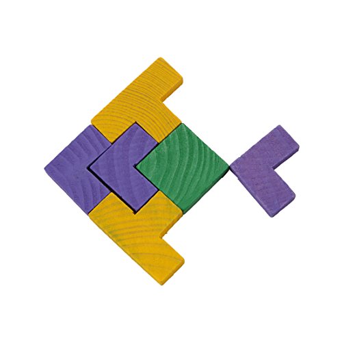Wooden Blocks Colorful Tetris Puzzle Blocks Toy Game Educational Toys With Storage Board 40 Pcs Color Random - Thumbnail 5