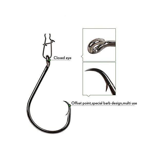 YOGAYET-Offset-Fishing-Hooks-Octopus-Circle-Hooks-Extra-Sharp-Black-High-Carbon-Steel-for-Saltwater-Boat-Fishing-10-100-50-Pcs