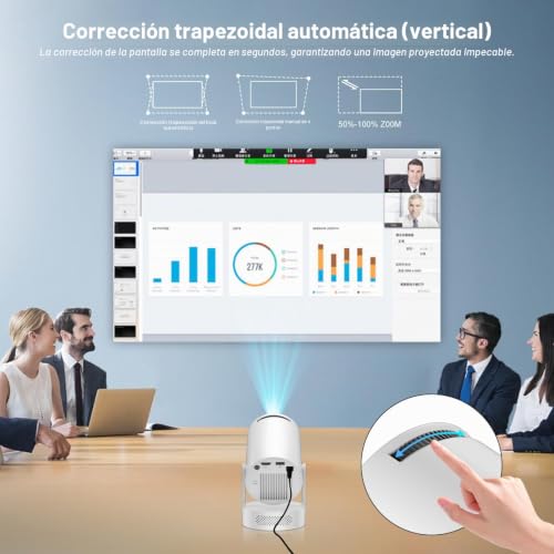 [2026 Upgraded & Integrated App] Salange Mini Projector 4K 1080P Support, Android 14 Smart Projector, Beamer Handy Small for Outdoor, 5W Bass Speaker, WiFi6 Bluetooth 5.4