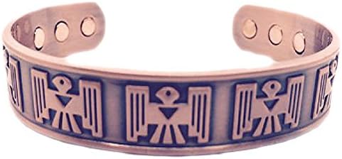 Magnetic Solid Copper Thunderbird Phoenix Cuff Bracelet