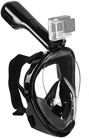 VELSENX Scuba Masks Diving Masks 180° Compatible Full Face Snorkeling Mask for Men Women Anti-Fog Adjustable Head Straps Black