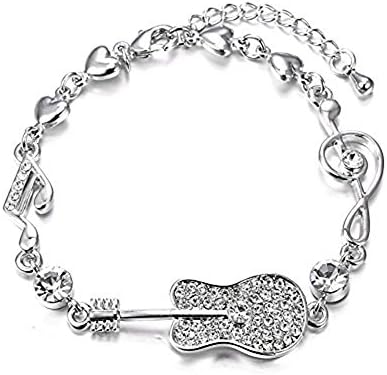 EL8TION I Love Music Multi-Rhinestone Guitar Bracelet made with genuine Swarovski crystal