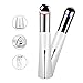 Heated Sonic Eye and Face Massager Wand Device High Frequency Vibrating Massager Anti-aging Galvanic Wand Anions Rechargeable Wrinkle Remover for Dark Circles and Puffiness (White)