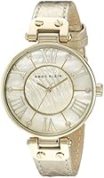 Anne Klein AK/1012GMGD - Reloj de mujer de cuero, color dorado con grabado de serpiente
