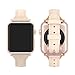 Wearlizer Apricot Leather Compatible with iWatch Bands 38mm 40mm Womens Strap Wristband Thin Leisure Replacement (Rose Gold Metal Clasp) Series SE 6 5 4 3 2 1