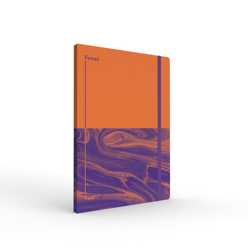 Jumble & Co Chaos & Control A5 Ruled Notebook - Focus & Feel - 100% Recycled Paper - Orange/Purple