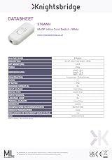 Knightsbridge ST6AWH Knightsbridge 6A DP Inline Cord Switch White view 3