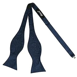 Alizeal Men's Paisley Jacquard Tuxedo Self Bow Tie