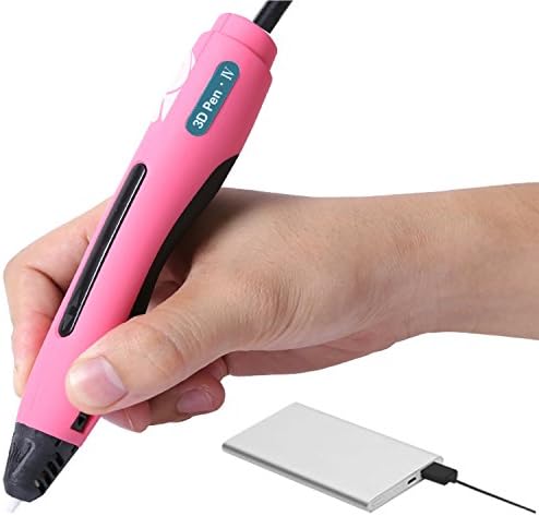 BEST INTELLIGENT 3D PRINTING PEN FOR PLA, 140 STENCILS and 2 PLA Rolls Included, For Drawing Doodling Modelling &amp; Arts &amp; Crafts Making, Promotes Creativity &amp; Spacial Thinking by Ammaze, Rose