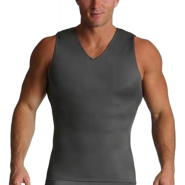 Insta Slim Men's Compression Shaper - V-Neck Slimming Shirt For Back Support & Posture