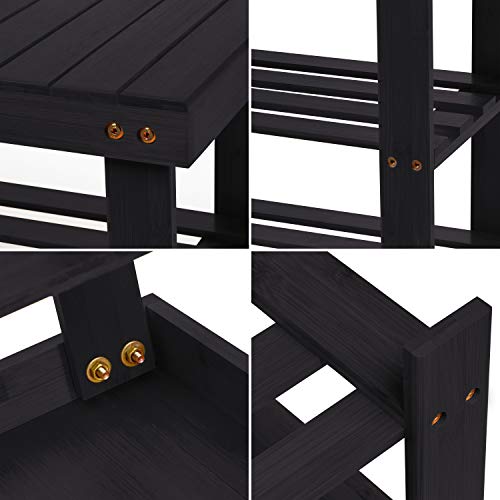 Homemaid-Living-Bamboo-3-Tier-Shoe-Rack-Bench-Premium-Shoe-Organizer-or-Entryway-Bench-Perfect-for-Shoe-Cubby-Entry-Bench-Bathroom-Bench-Entryway-Organizer-Hallway-or-Living-RoomBlack