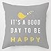 DUSEN Decorative Cute Throw Pillow Covers for Couch, Sofa, or Bed Set of 4 18 x 18 inch Quote Words and Bird Sunshine Flower Cusion Cover (Grey Bird Sunshine Flower)