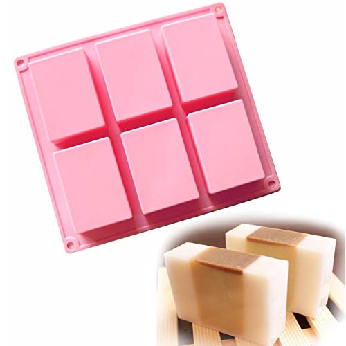 Allforhome(TM) 6 cavity 3D Plain Rectangle Silicone Soap DIY Molds Homemade Craft Art Candy Cake Moulds Handmade Soap Mold Soap Bar Mold - Thumbnail 5