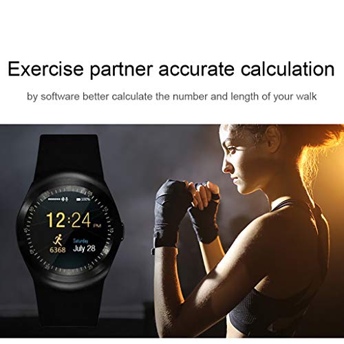 DAIJIA Smart Watch Bluetooth Phone Mate Round Screen for IOS Android Phone LOT (Blue)