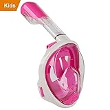 Pankoo Full Face Snorkel Mask, 180º Panoramic View Diving Scuba Mask Easy Breath with Anti-Fog and Anti-Leak with Adjustable Head Straps Design for Adults,Youth,Kids