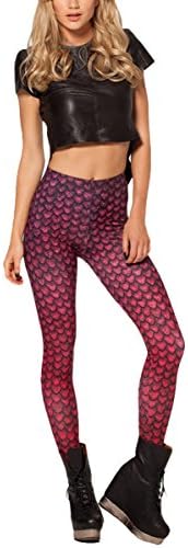 Ajclub Women's Fashion Digital Print Gorgeous Red Elastic Tights Leggings