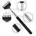 4 Pieces Back Scratcher Portable Extendable Back Scratcher Stainless Steel Scratcher with Carrying Bag for Scratching Supplies (Black)