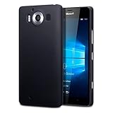 Microsoft Lumia 950 Case, Terrapin [Extra Slim Fit] Hybrid Rubberized [Black] Protective Hard Case for Microsoft Lumia 950 - Black