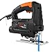 Jigsaw, Meterk 3000 SPM Jig Saw, Variable Speed 1-6 Bevel Angle 0°-45° Pure Copper Motor with 4pcs Wood Saw Blade 4pcs HSS Steel Saw Blades