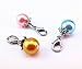 yueton 20pcs Colorful Pearl Dangle Charms Pendant with Lobster Clasp Jewelry Making Accessory Fit Floating Locket Charms Necklaces (Silver)
