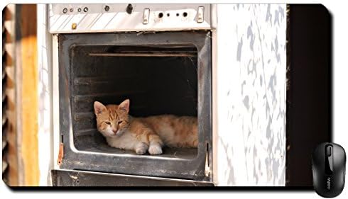 YourPink Gaming Mouse Pad Office Desk Cat Stove Old Oven Lie 7.8''×9.8''