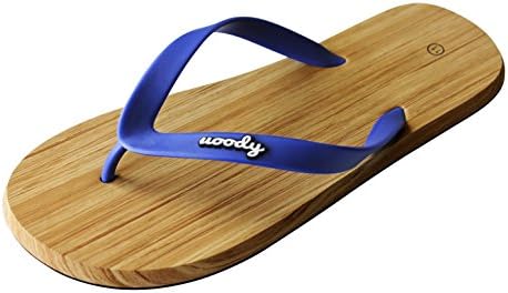 UOODY FLIP FLOPS for WOMEN and MEN, Flexible Summer Flip Flop Sandals &amp; Slippers, Cute Comfortable Casual Shoes (BLUE 11W)