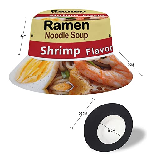 Ramen Noodle Shrimp Flavor Bucket Hat Unisex Fashion Summer Beach Fisherman Hat Sun Hats Outdoor
