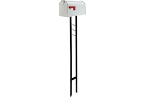 Architectural Mailboxes Mailbox-to-Go Weather-Resistant Steel Metal Mail Box for Outside with Post, White, Medium Curbside Ma