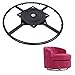 ECLV 360 Degrees Rotate Swivel Round Chair Recliner Base Bracket Couch Mechanism Bottom Plate Hinge Hardware,Black,24''